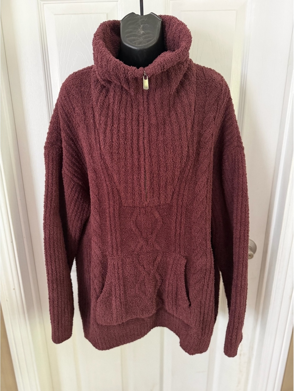 Barefoot Dreams Cozy Chic burgundy cowl neck sweater size 1X